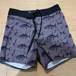 Boys Ulua Fish Print Swim Shorts 5/6